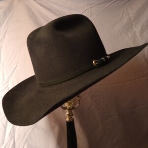 Rodeo King 10X Beaver Quality Black Felt Western Cowboy Hat Size 7 5/8